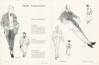 Trois caractères, trois costumes, 1951 - Men's clothing, Guy Demachy
