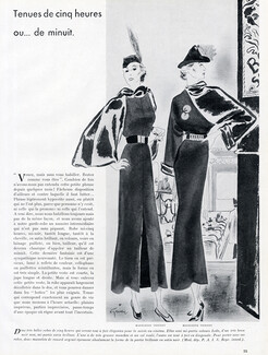 René Gruau 1935 Madeleine Vionnet, Lanvin, Rosine..., 2 pages