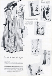 René Gruau 1937 Paquin, Jacques Heim, Worth, Bruyère, Madeleine Lemoine, beachwear