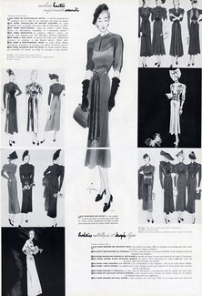 René Gruau 1937 Alix, Schiaparelli, Paul Roy, Balenciaga, Jenny, Catherine Parel, Paquin, Madeleine Lemoine
