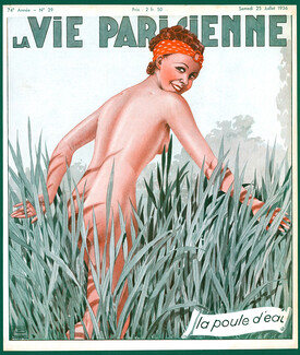 Georges Léonnec 1936 "La Poule d'Eau" The Moorhen, Nude