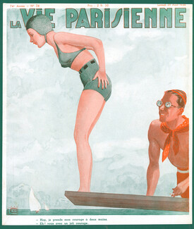 Georges L&eacute;onnec 1936 Bathing Beauty, Dive