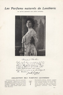 Lenthéric (Perfumes) 1908 Yvette Guilbert, Autograph