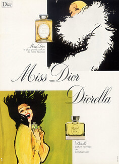 Christian Dior (Perfumes) 1974 Diorella, Miss Dior, René Gruau
