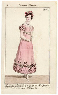 Le Journal des Dames et des Modes 1821 Costume Parisien N°1954