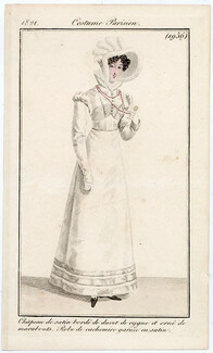 Le Journal des Dames et des Modes 1821 Costume Parisien N°1956