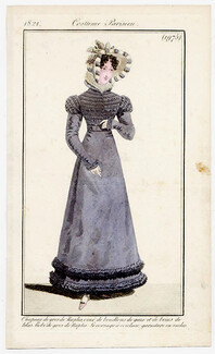 Le Journal des Dames et des Modes 1821 Costume Parisien N°1975