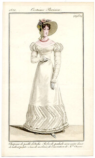 Le Journal des Dames et des Modes 1821 Costume Parisien N°1982