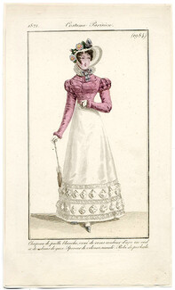 Le Journal des Dames et des Modes 1821 Costume Parisien N°1984