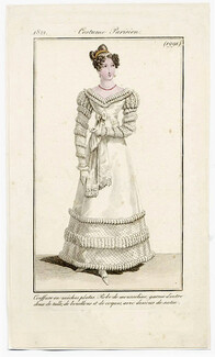 Le Journal des Dames et des Modes 1821 Costume Parisien N°1991