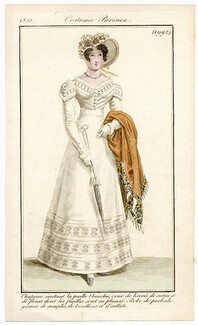 Le Journal des Dames et des Modes 1821 Costume Parisien N°1992