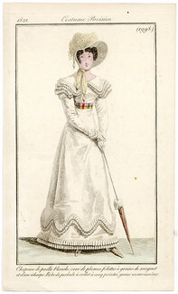 Le Journal des Dames et des Modes 1821 Costume Parisien N°1998