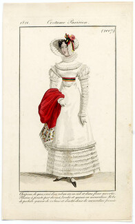 Le Journal des Dames et des Modes 1821 Costume Parisien N°2007
