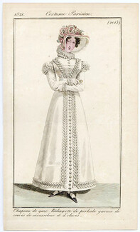 Le Journal des Dames et des Modes 1821 Costume Parisien N°2013