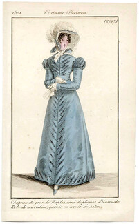 Le Journal des Dames et des Modes 1821 Costume Parisien N°2017