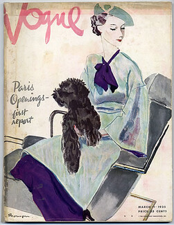 Vogue USA 1935 March 1st, Pierre Mourgue, Schiaparelli, Cecil Beaton, Madeleine Vionnet, Marcel Vertès