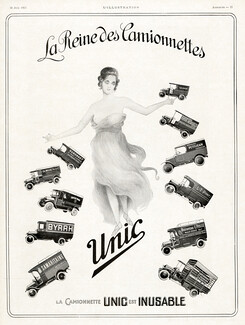 Unic (Cars) 1923 Trucks, Advertising Small Vans, Dubonnet, Piver, Piper-Heidsieck...