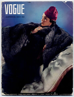 Vogue USA 1936 August 1st, Edward Steichen, Christian Bérard, Schiaparelli, Marcel Rochas, Mainbocher, Alix, Eric