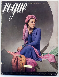 Vogue USA 1938 February 15st, Horst, Lilly Daché, Louise De Vilmorin, Christian Bérard, Miguel Covarrubias, Simeon Braguin, Jewels