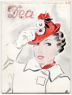 Dea 1936 February 15, Rivista Italiana di Moda, Italian Fashion magazine, Ali, Brunetta