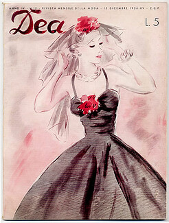 Dea 1936 December 15, Rivista Italiana di Moda, Italian Fashion magazine, Ali, Brunetta
