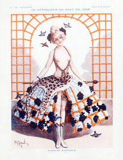 Gerbault 1922 Madame Bacchus, Topless, Grapes