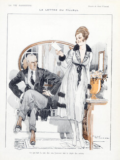 René Vincent 1918 ''La Lettre du Filleul'' Elegant Parisienne