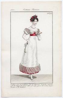 Le Journal des Dames et des Modes 1820 Costume Parisien N°1874