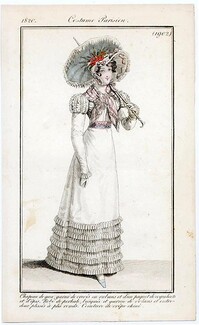 Le Journal des Dames et des Modes 1820 Costume Parisien N°1902