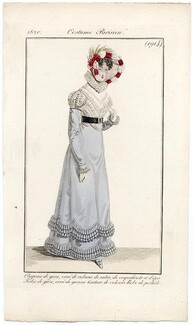 Le Journal des Dames et des Modes 1820 Costume Parisien N°1914