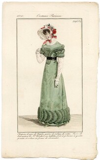 Le Journal des Dames et des Modes 1820 Costume Parisien N°1928