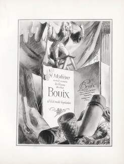 Bouix (Fabric) 1928 Molière Portrait, Lithograph PAN P.Poiret, Libis