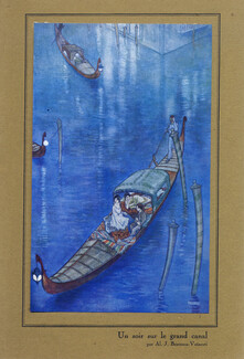 Bratesco -Voïnesti 1922 "Un soir sur le grand canal", Gondola, Venice