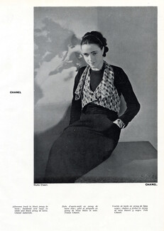 Chanel 1934 Afternoon frock in black jersey, Chanel materials