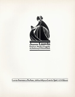 Lanvin (Couture, Modes, Lingerie) 1928 Paul Iribe, Original Lithograph Paul Poiret
