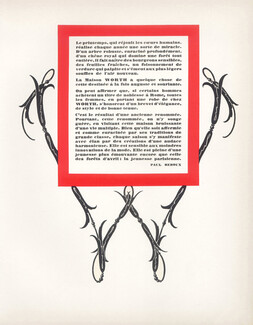 Worth 1928 Paul Reboux, Original lithograph from PAN Paul Poiret, Texte Paul Reboux