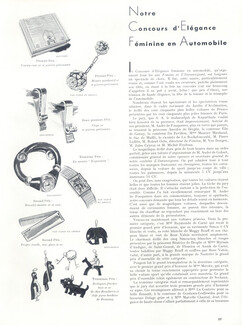 Notre Concours d'Élégance Féminine en Automobile, 1937 - Simca & Irat, Boutemy, Van Cleef & Arpels, Boucheron, Text by Boubée de Gramont, 3 pages