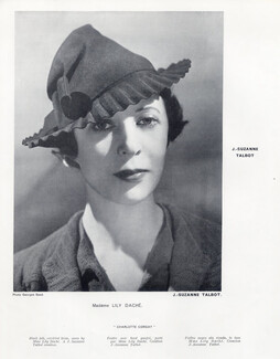 Suzanne Talbot 1934 Madame Lily Daché as model