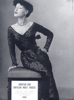 Christian Dior 1951 black dinner dress, Photo Philippe Pottier