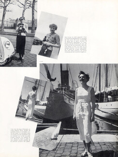 Hermès 1935 Jacket, beach dress, Sandal, Swimwear, 3 illustrated pages, 3 pages