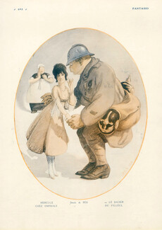 Reb 1916 Hercule chez Omphale "Le Baiser du Filleul" Female correspondant of soldier at the front