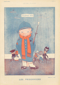 Jean Ray 1917 Les Prisonniers Little Boy Soldier Puppets Toys