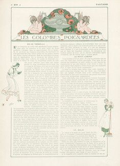 Les Colombes Poignardées, 1915 - Gerda Wegener En ce temps-là, Le petit carnet, le balai, Les Martini Cocktail, Texte par Maurice Magre