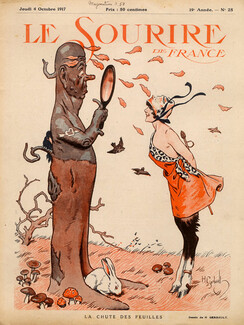 Henry Gerbault 1917 la Chute des Feuilles, Faun, Girl, Autumn