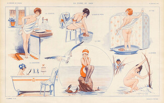 Louis Peltier 1917 "La Femme au Bain", Nude