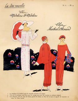 MARTIAL & ARMAND & MADELEINE & MADELEINE 1923 ''Les Idées Nouvelles de la Mode'' Fashion Art Deco Pochoir ''Tres Parisien"