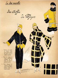 E. MEYER & Cie 1923 ''Les Idées Nouvelles de la Mode'' Fashion Art Deco Pochoir ''Tres Parisien''