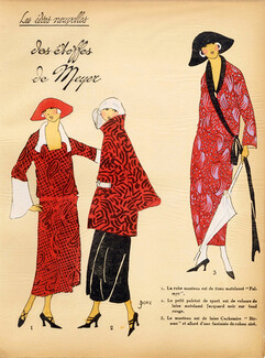E. MEYER & Cie 1923 ''Les Idées Nouvelles de la Mode'' Fashion Art Deco Pochoir "Tres Parisien"