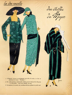 E. MEYER & Cie 1923 ''Les Idées Nouvelles de la Mode'' Fashion Art Deco Pochoir ''Tres Parisien"
