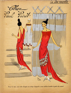 PAUL POIRET 1923 ''Les Idées Nouvelles de la Mode'' Fashion Art Deco Pochoir "Tres Parisien"
